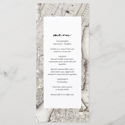 New York City Destination NYC Wedding Menu (Voorkant)