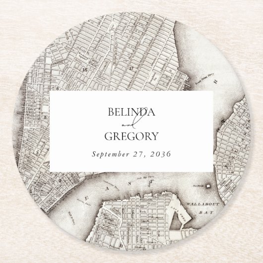 New York City Destination NYC Wedding Ronde Kartonnen Onderzetter (Voorkant)