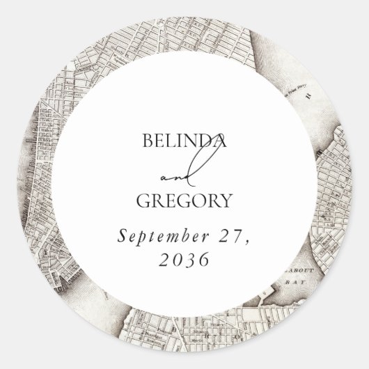 New York City Destination NYC Wedding Ronde Sticker (Voorkant)