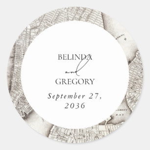 New York City Destination NYC Wedding Ronde Sticker