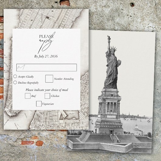 New York City Destination NYC Wedding RSVP Kaartje