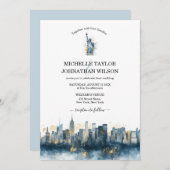 New York City Destination Wedding Waterverf Kaart (Voorkant / Achterkant)