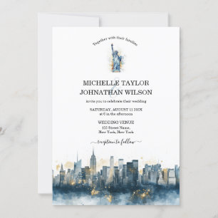 New York City Destination Wedding Waterverf Kaart