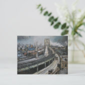 New York City die Brooklyn Bridge schildert Briefkaart (Staand voorkant)