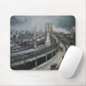 New York City die Brooklyn Bridge schildert Muismat (Met muis)