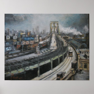  New York City die Brooklyn Bridge schildert Poster