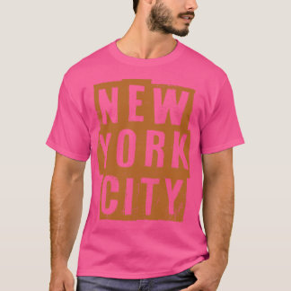 New York City  Donkere gouden tekst T-shirt