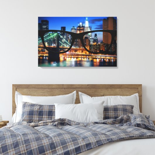 New York City door Sapio-bril Canvas Afdruk (Insitu (Slaapkamer))