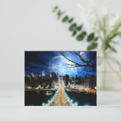 New York City Double Moon Veranderde Art Briefkaart (Staand voorkant)