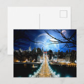 New York City Double Moon Veranderde Art Briefkaart (Voorkant / Achterkant)