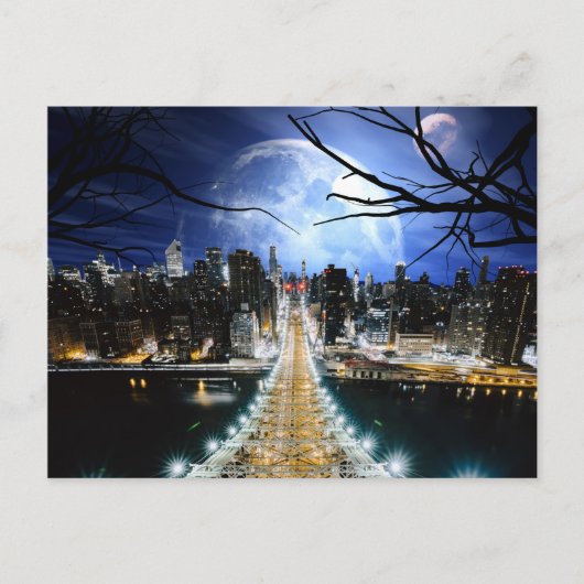 New York City Double Moon Veranderde Art Briefkaart (Voorkant)