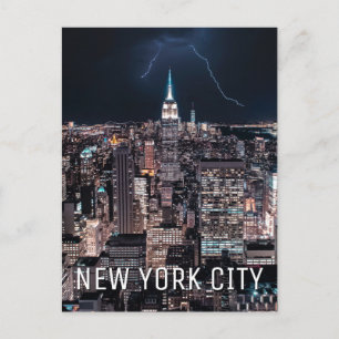 New York City Empire State Building 's nachts Briefkaart