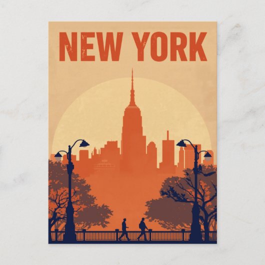 New York City Empire State Building Silhouette Briefkaart (Voorkant)