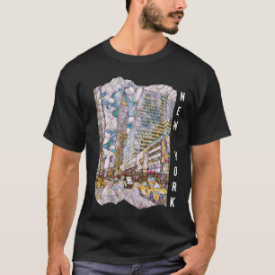 New York City Esthetische Mozaïek Kunst T-shirt