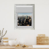 New York City Fake Window Uitzicht Poster (Keuken)