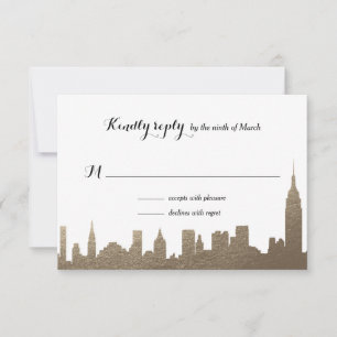 New York City Faux Gold RSVP-kaart RSVP Kaartje