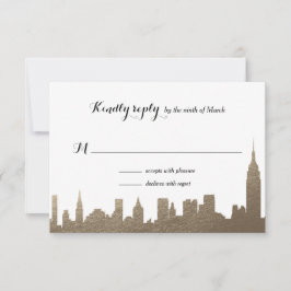 New York City Faux Gold RSVP-kaart RSVP Kaartje