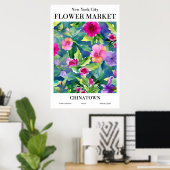 New York City Flower Market Chinatown Poster (Thuiskantoor)