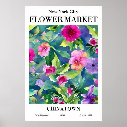 New York City Flower Market Chinatown Poster (Voorkant)