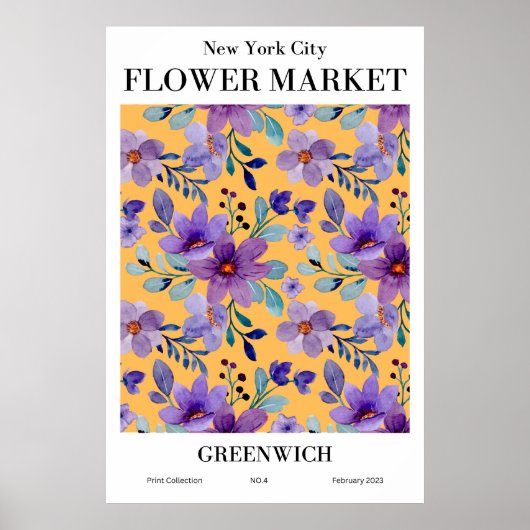 New York City Flower Market Greenwich Poster (Voorkant)