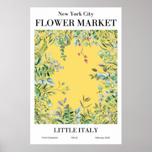 New York City Flower Market Little Italy Poster