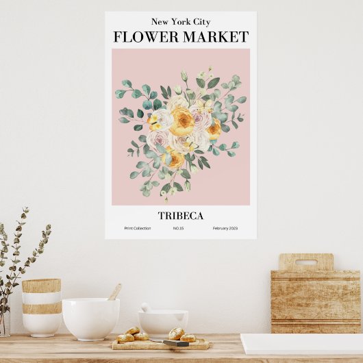 New York City Flower Market TRIBECA Poster (Keuken)