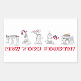 New York City Fourth NYC Julth Patriotic USA Rechthoekige Sticker