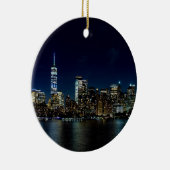 New York City Freedom Tower Skyline Keramisch Ornament (Rechts)