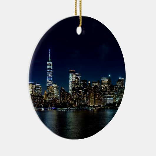New York City Freedom Tower Skyline Keramisch Ornament (Rechts)