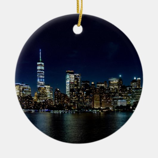 New York City Freedom Tower Skyline Keramisch Ornament (Voorkant)