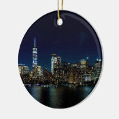New York City Freedom Tower Skyline Keramisch Ornament (Links)