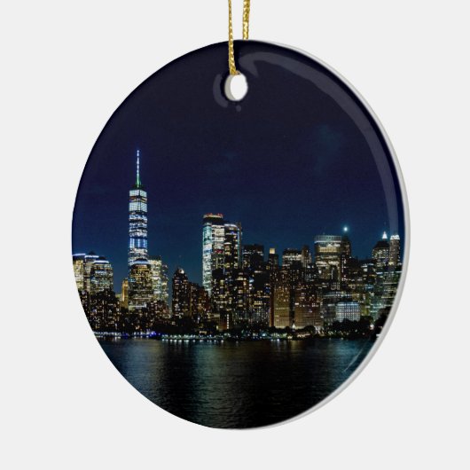 New York City Freedom Tower Skyline Keramisch Ornament (Links)