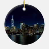 New York City Freedom Tower Skyline Keramisch Ornament (Achterkant)