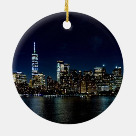 New York City Freedom Tower Skyline Keramisch Ornament (Achterkant)