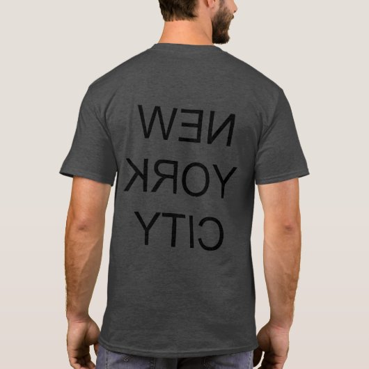 NEW YORK CITY front black met mirror back T-shirt (Achterkant)