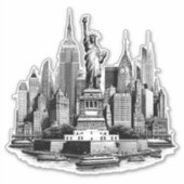 New York City Gebouwen Architectuur Kunst Sticker (Voorkant)