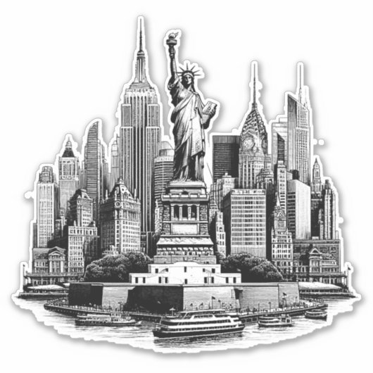 New York City Gebouwen Architectuur Kunst Sticker (Voorkant)