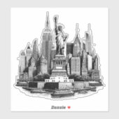 New York City Gebouwen Architectuur Kunst Sticker (Vel)