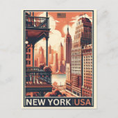 New York City gebouwen  balkon uitzicht Briefkaart (Voorkant)