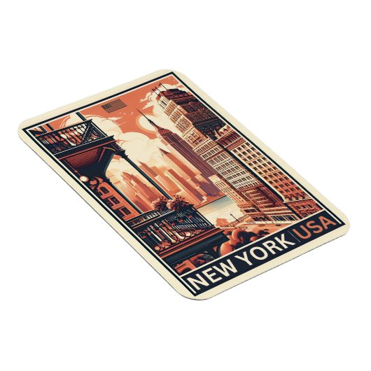 New York City gebouwen  balkon uitzicht Magneet (Rechterzijde)