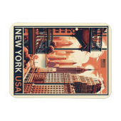 New York City gebouwen  balkon uitzicht Magneet (Horizontaal)