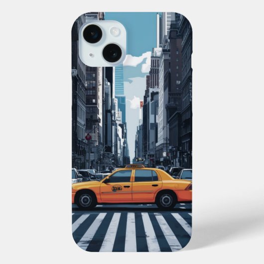 New York City Geel Taxi Street Life Case-Mate iPhone Case (Achterkant)