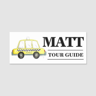 New York City Gele Taxi Cab NYC Naamplaatje