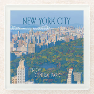 New York City Geniet van Central Park Glazen Onderzetter