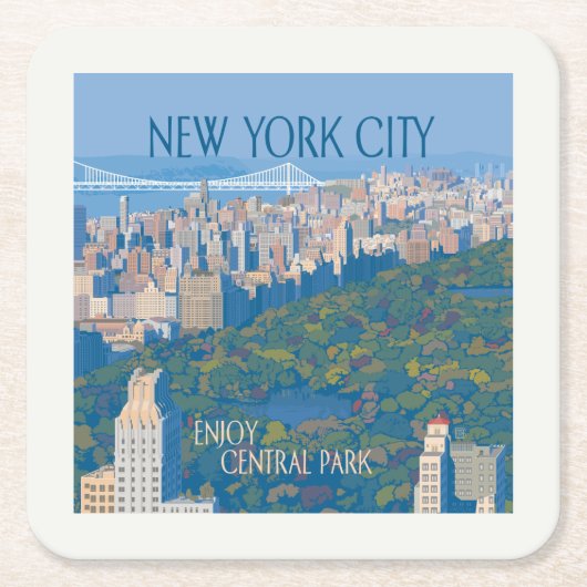 New York City | Geniet van Central Park Kartonnen Onderzetters (Voorkant)