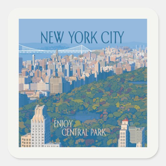 New York City | Geniet van Central Park Vierkante Sticker (Voorkant)