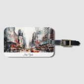New York City, geschilderd landschap. Bagagelabel (Voorkant (horizontaal))