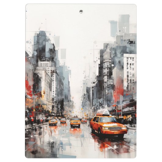 New York City, geschilderd landschap. Klembord (Achterkant)