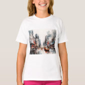 New York City, geschilderd landschap. T-shirt (Voorkant)