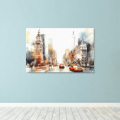New York City, gestrekte canvas print (Insitu (Houten vloer))